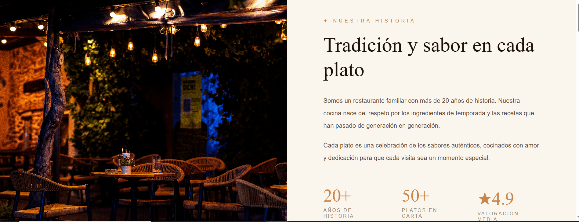 historia Plantilla Restaurante