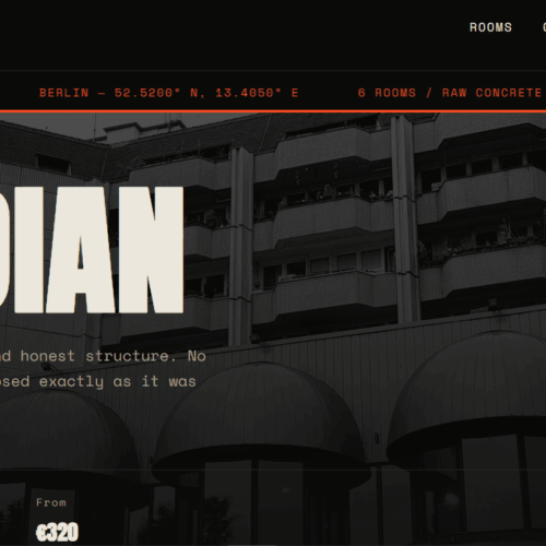 Presentación de template hotel Obsidian de StudioMaria Design, destacando un diseño brutalista y editorial para hoteles boutique