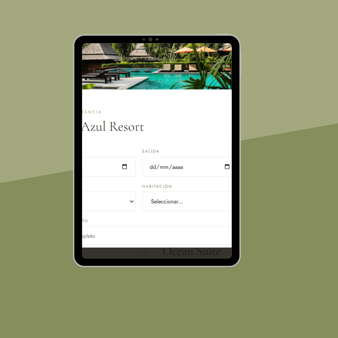 reservas-hotel Plantilla Web para Hoteles-Hotel Paraíso Resort