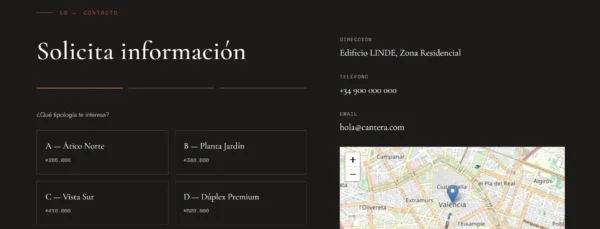 contact Plantilla web para inmobiliaria