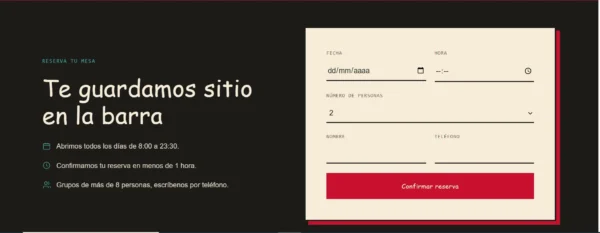reserva Diner Website Template